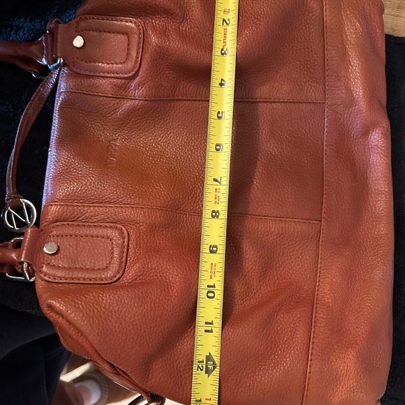 NAPPA BROWN GENUINE LEATHER MEDIUM BAG CAMEL HANDBAG DESIGNER WOMEN PURSE - Picture 5 of 10